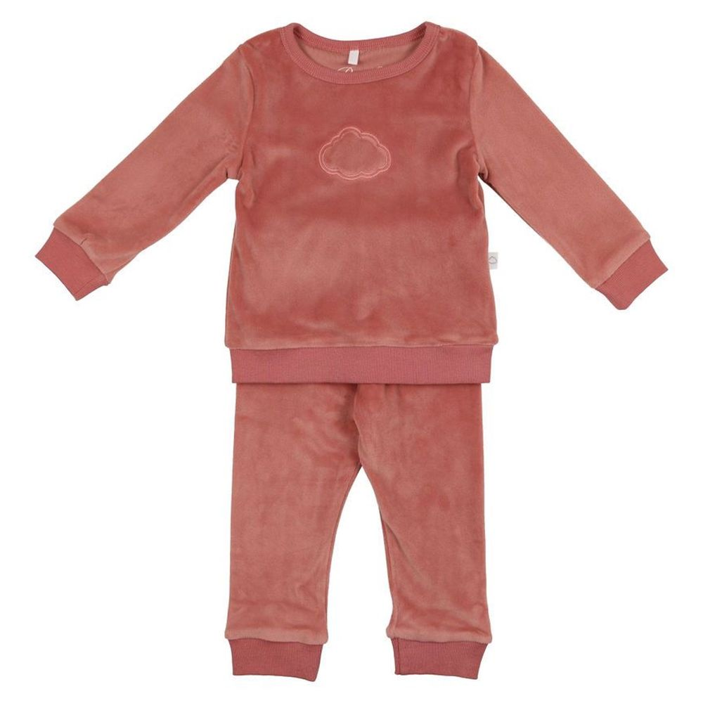 Pouf Baby's Velour Set In Old Rose